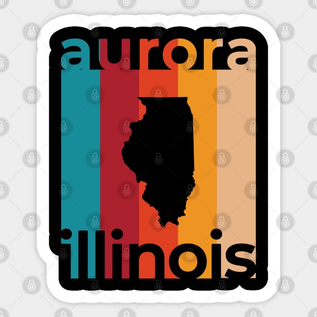 Aurora Illinois Retro Sticker by easytees